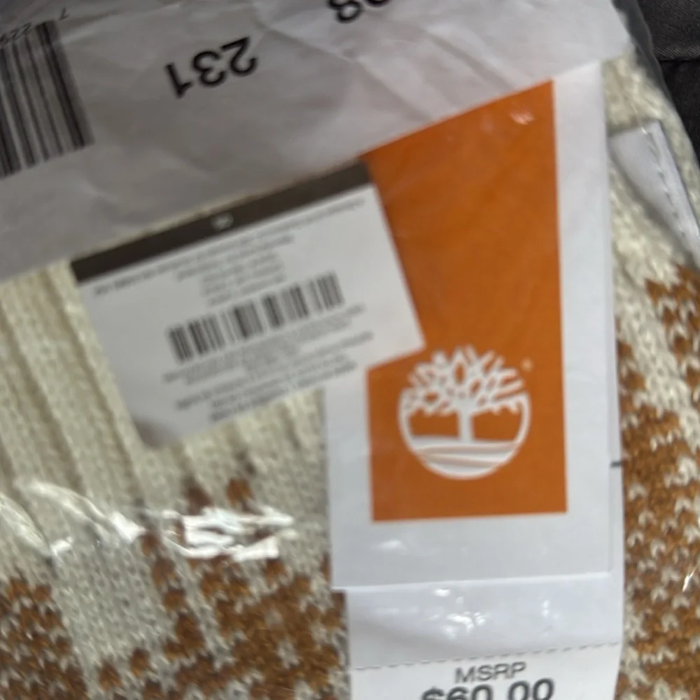 Timberland Brown and Cream Plaid Scarf NIP. Ret $60